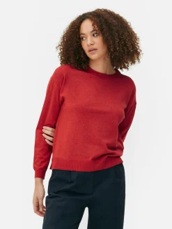 Jersey De Punto Fino Con Cuello Redondo