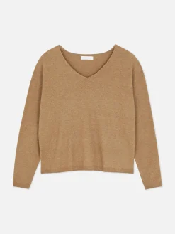 Jersey De Punto Fino Con Cuello De Pico