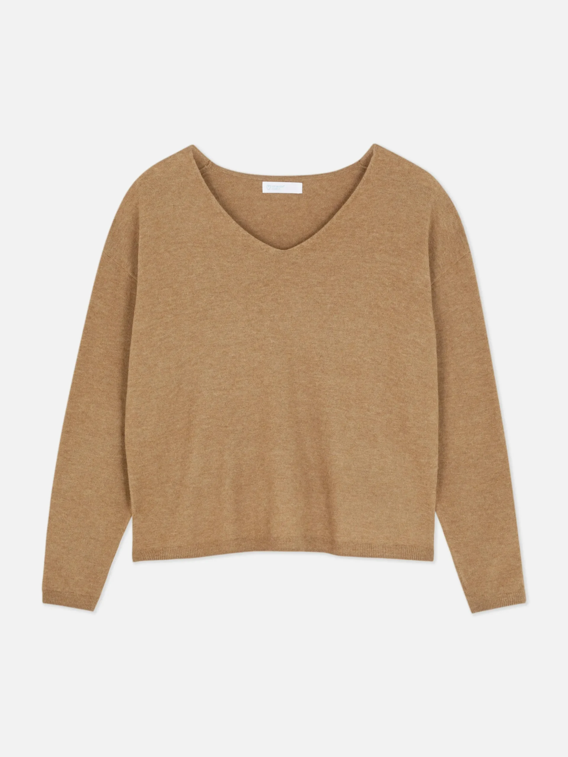 Jersey De Punto Fino Con Cuello De Pico