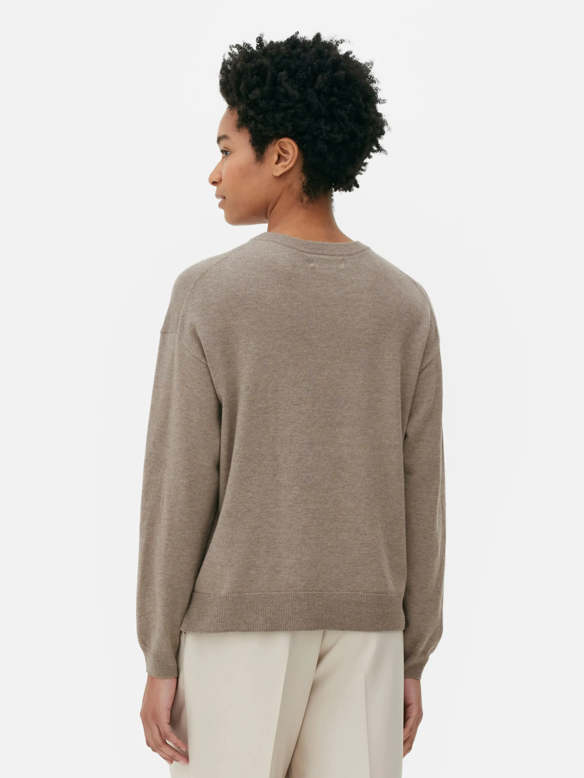 Jersey De Punto Fino Con Cuello Redondo