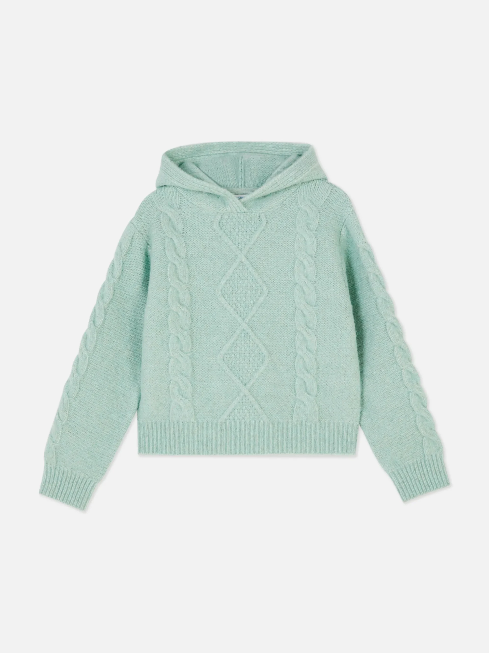 Jersey De Punto Trenzado Con Capucha