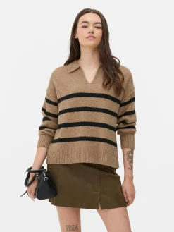 Jersey De Rayas Con Cuello Tipo Polo