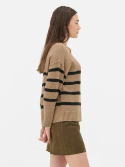 Jersey De Rayas Con Cuello Tipo Polo