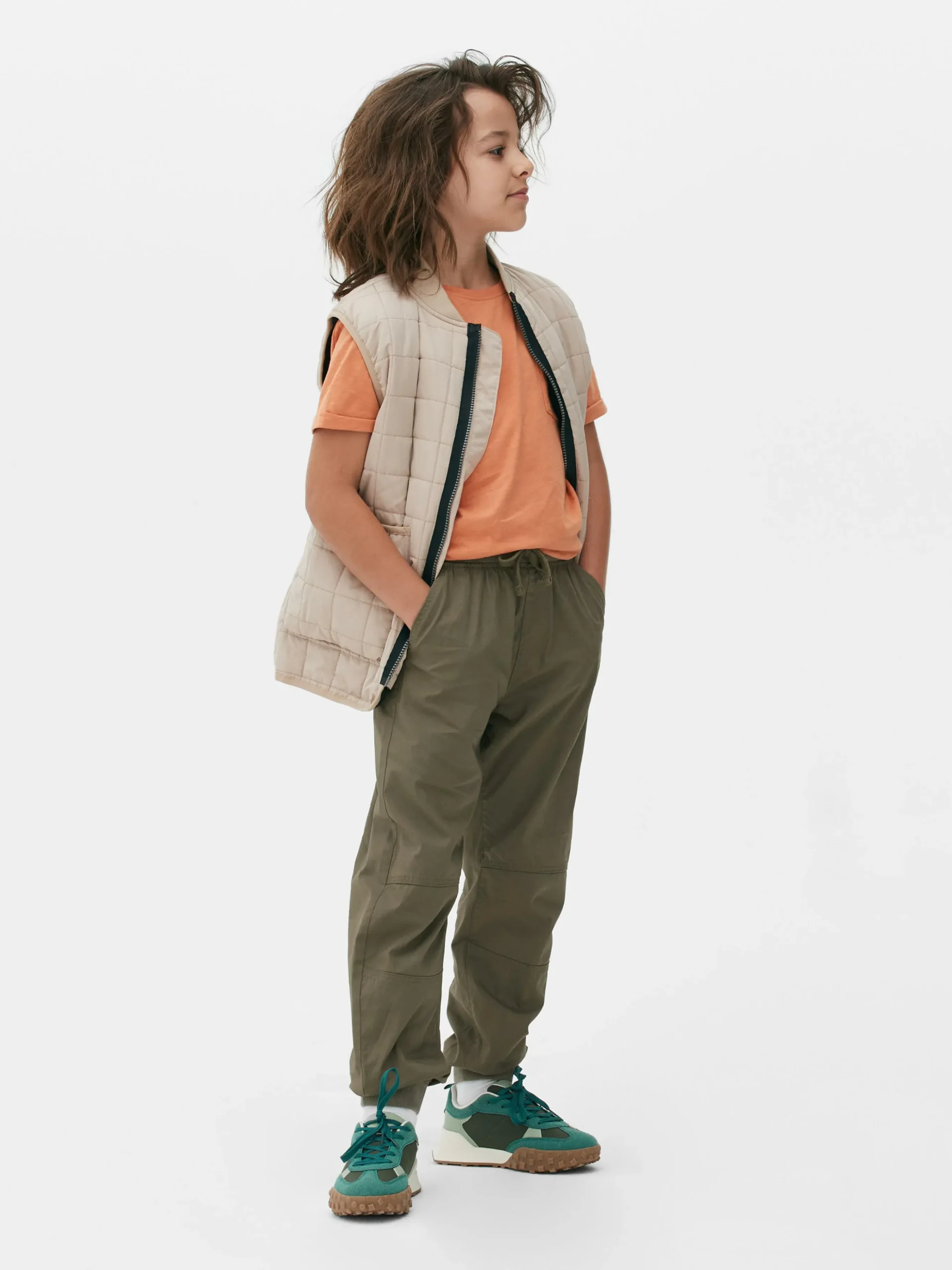 Joggers De Popelina Con Bajos Ajustados
