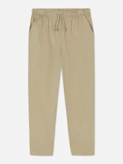 Joggers De Popelina Con Pernera Cónica