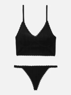 Juego De Bralette Largo Y Tanga Sin Costuras