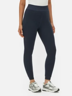 Leggings De Aspecto Vaquero Con Forro Aterciopelado