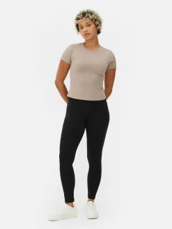 Leggings De Punto De Talle Alto