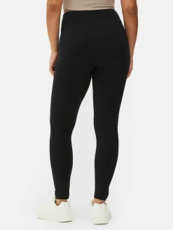 Leggings De Punto De Talle Alto