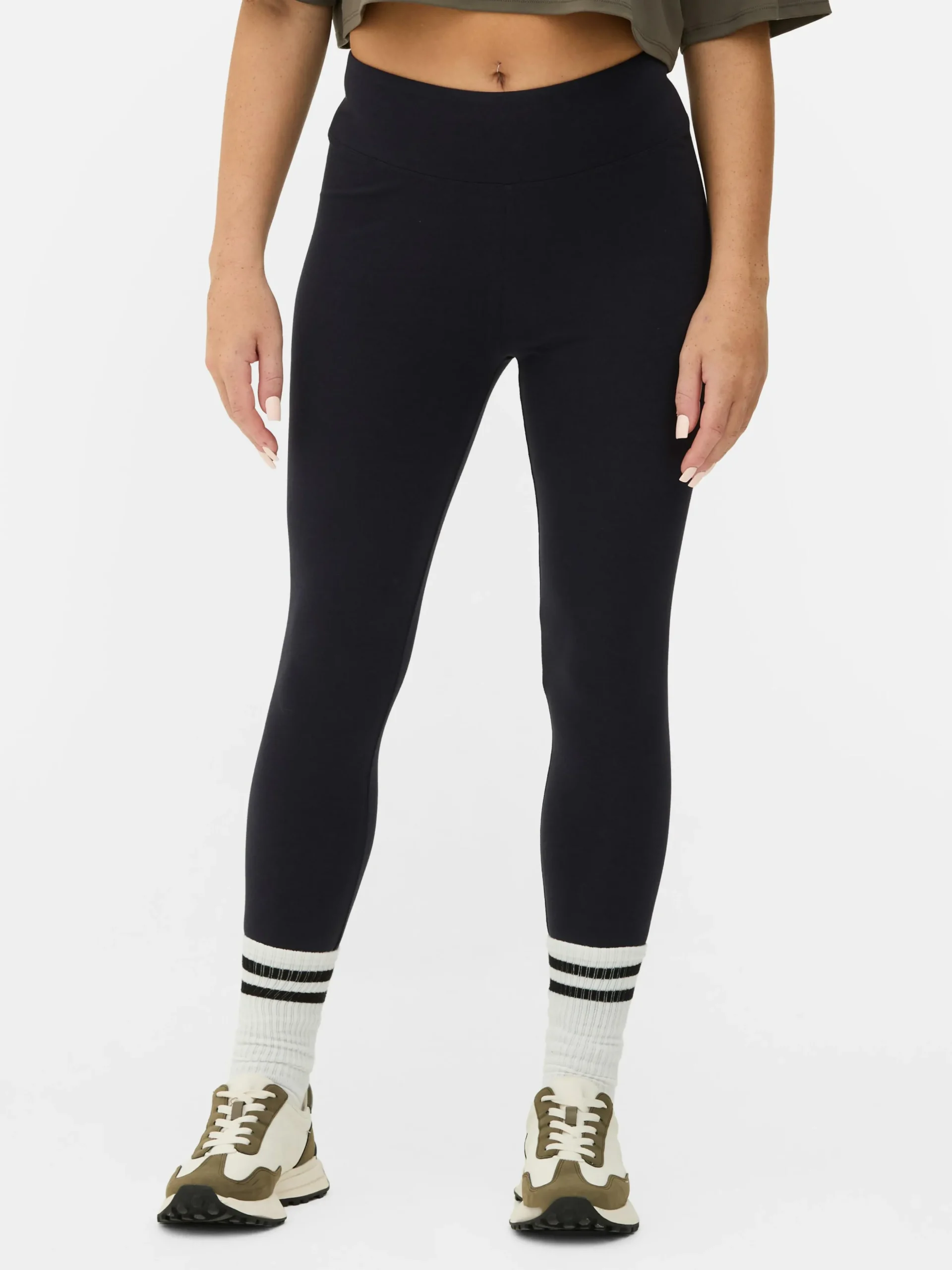 Leggings De Punto De Talle Alto