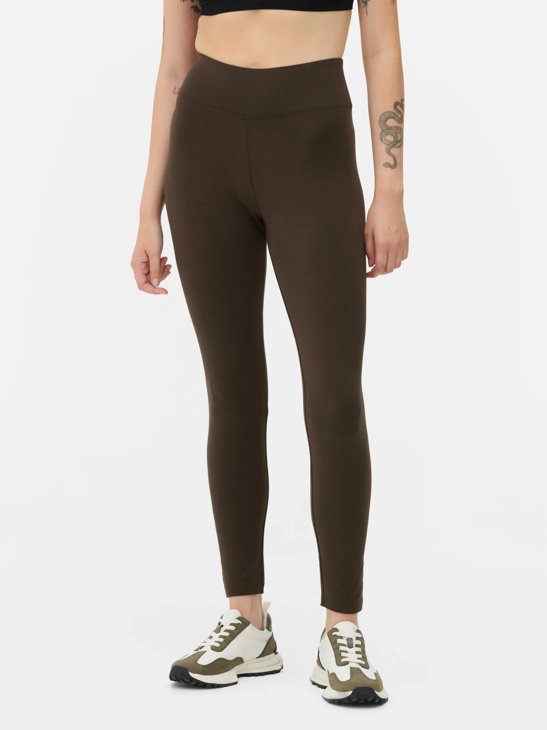Leggings De Punto De Talle Alto