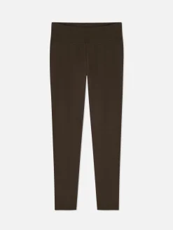 Leggings De Punto De Talle Alto