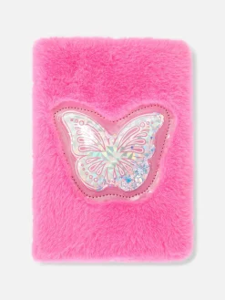 Libreta Con Cubierta De Pelo Y Detalle De Mariposa