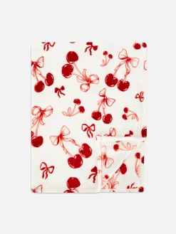 Manta Ultrasuave Estampado De Cerezas
