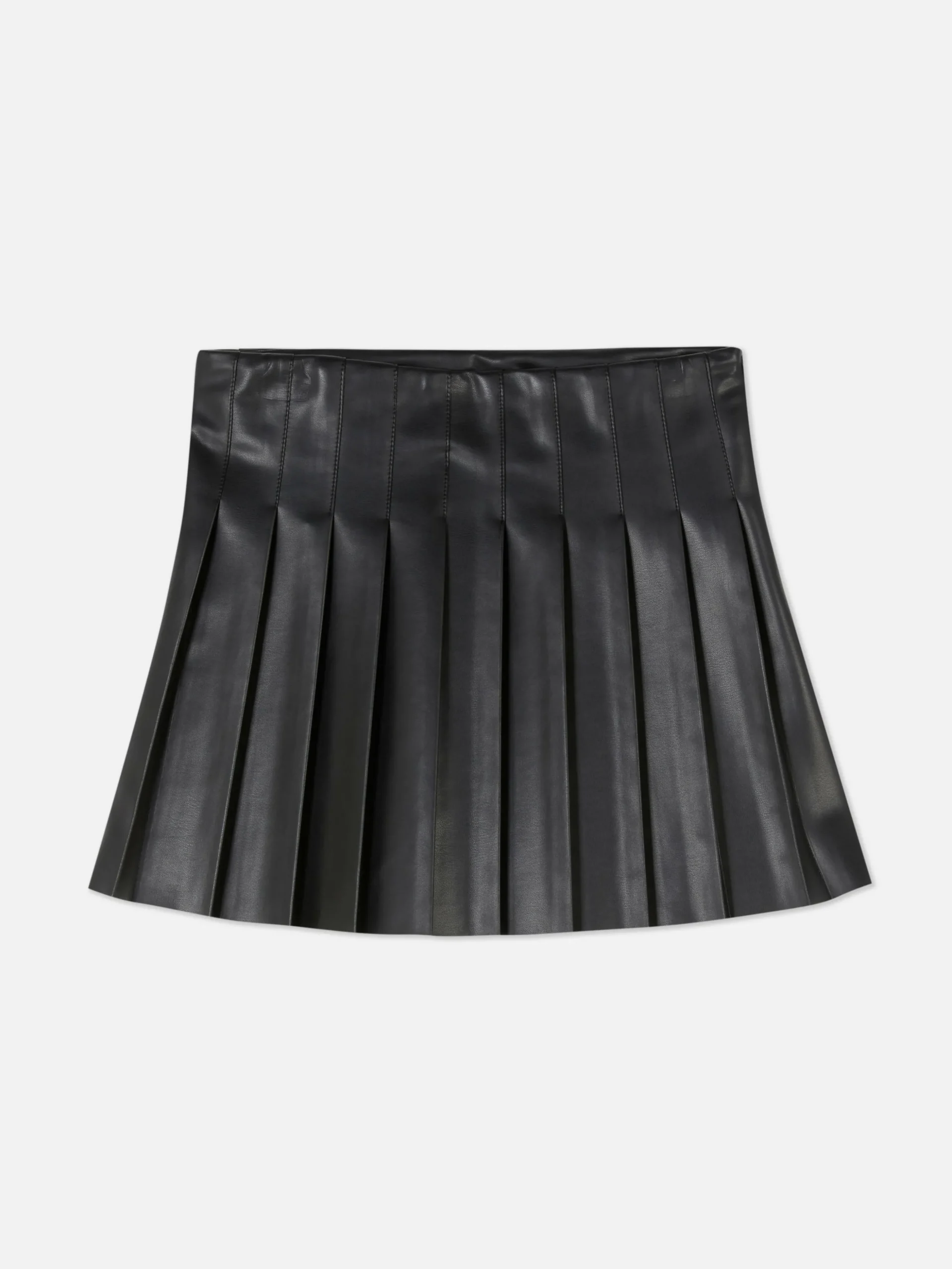 Minifalda Plisada De Piel Sintética