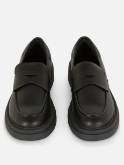 Mocasines De Piel Sintética Con Suela Gruesa