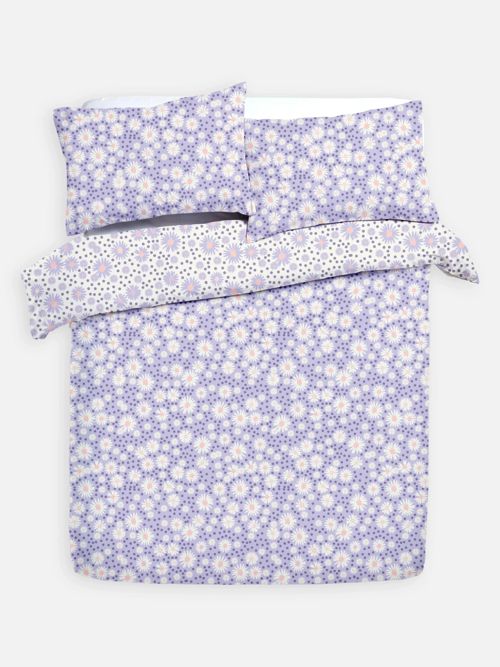 Nórdico Reversible Con Margaritas Para Cama King