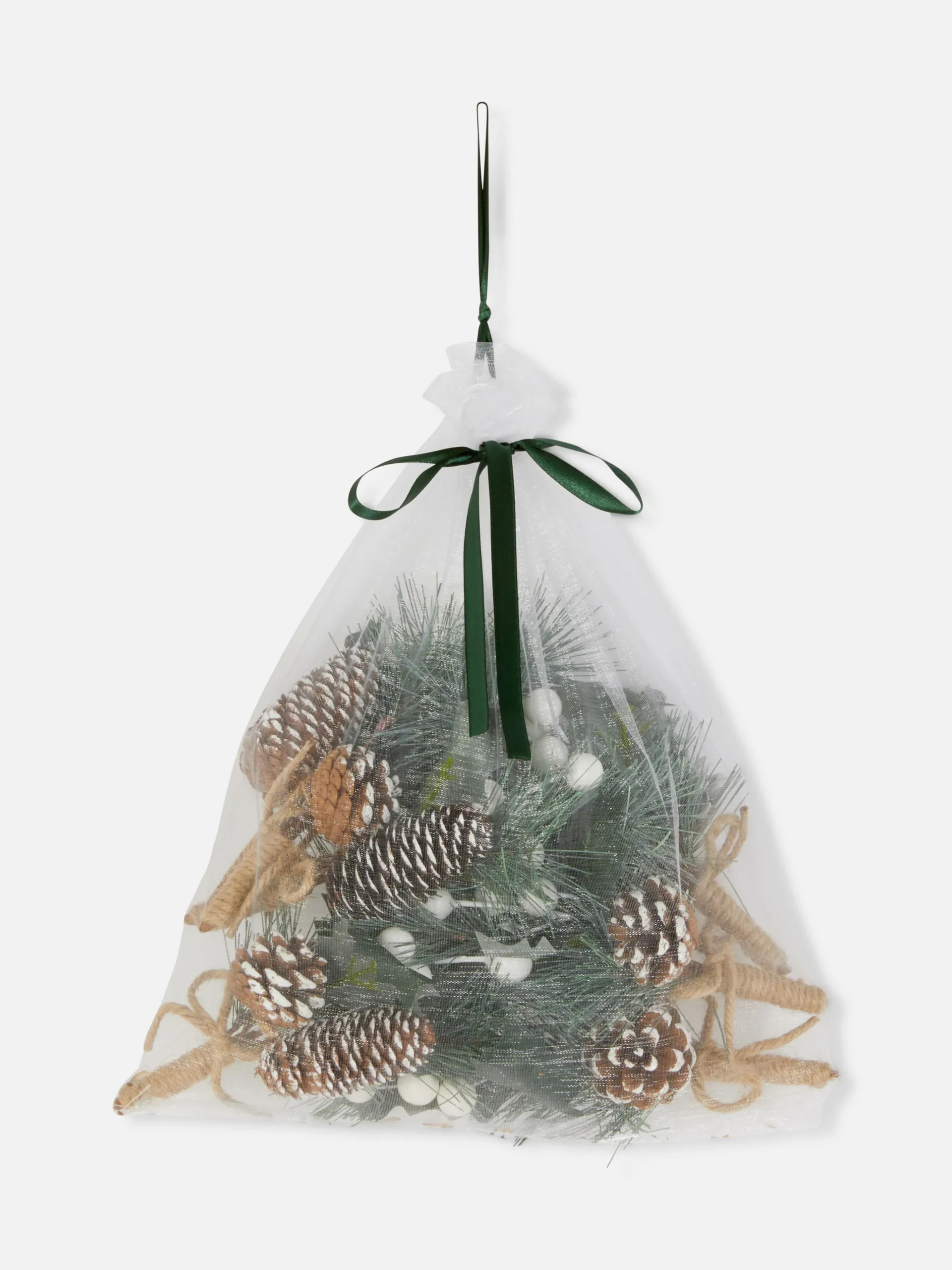Pack De 6 Adornos Navideños Con Bayas Y Lazo