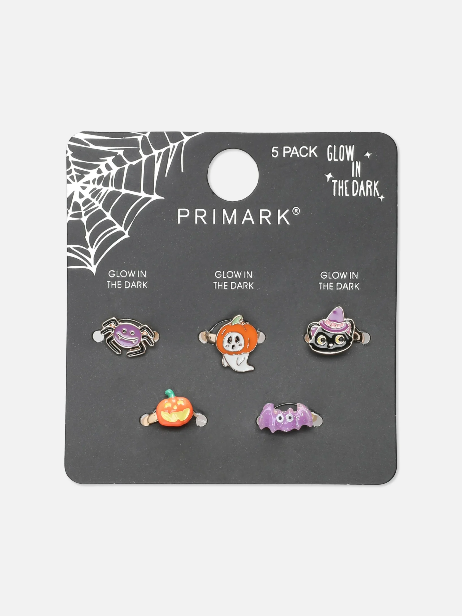 Pack De 5 Anillos De Halloween Fosforescentes