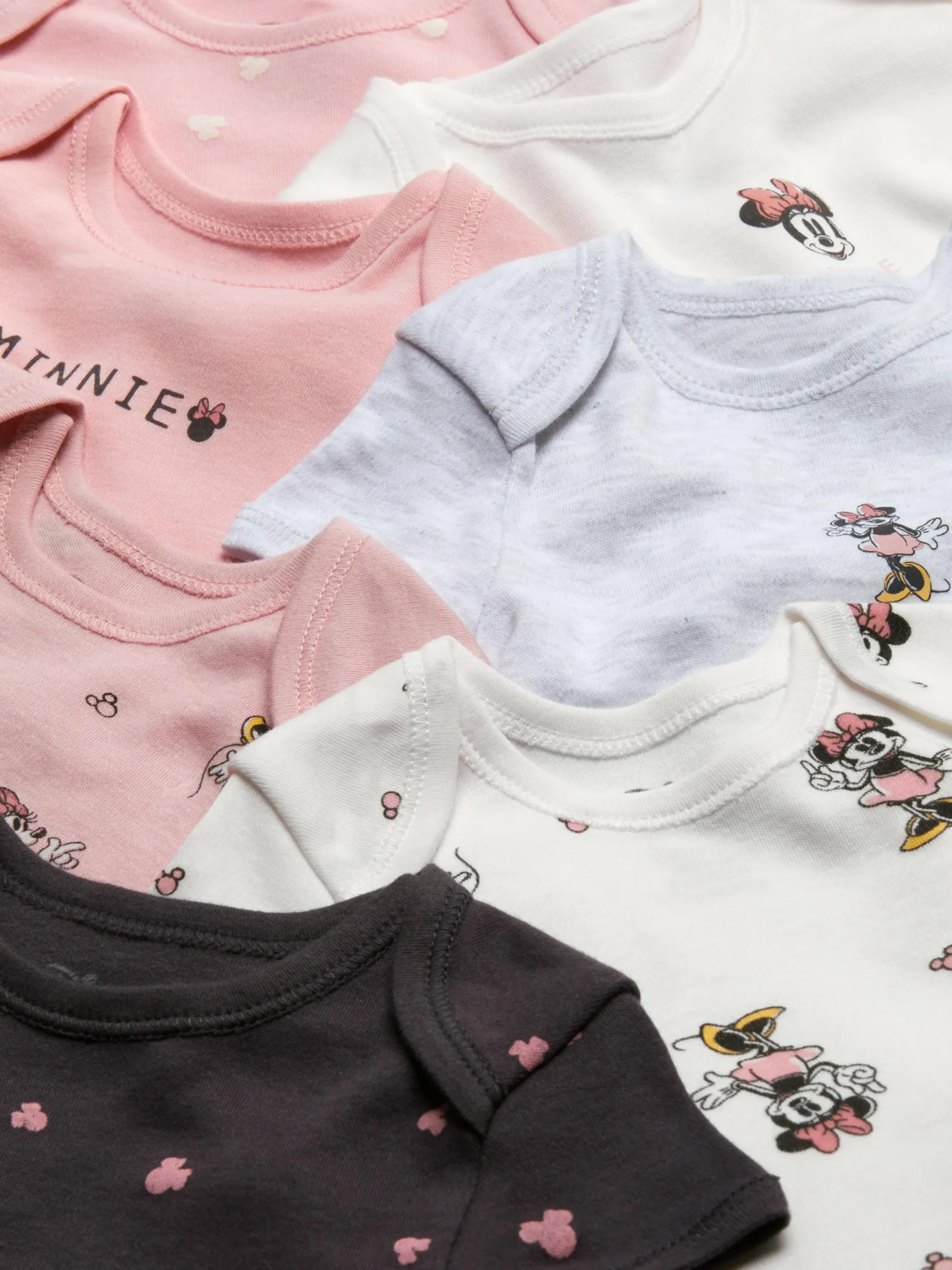 Pack De 7 Bodis Estampados De Minnie Mouse De Disney