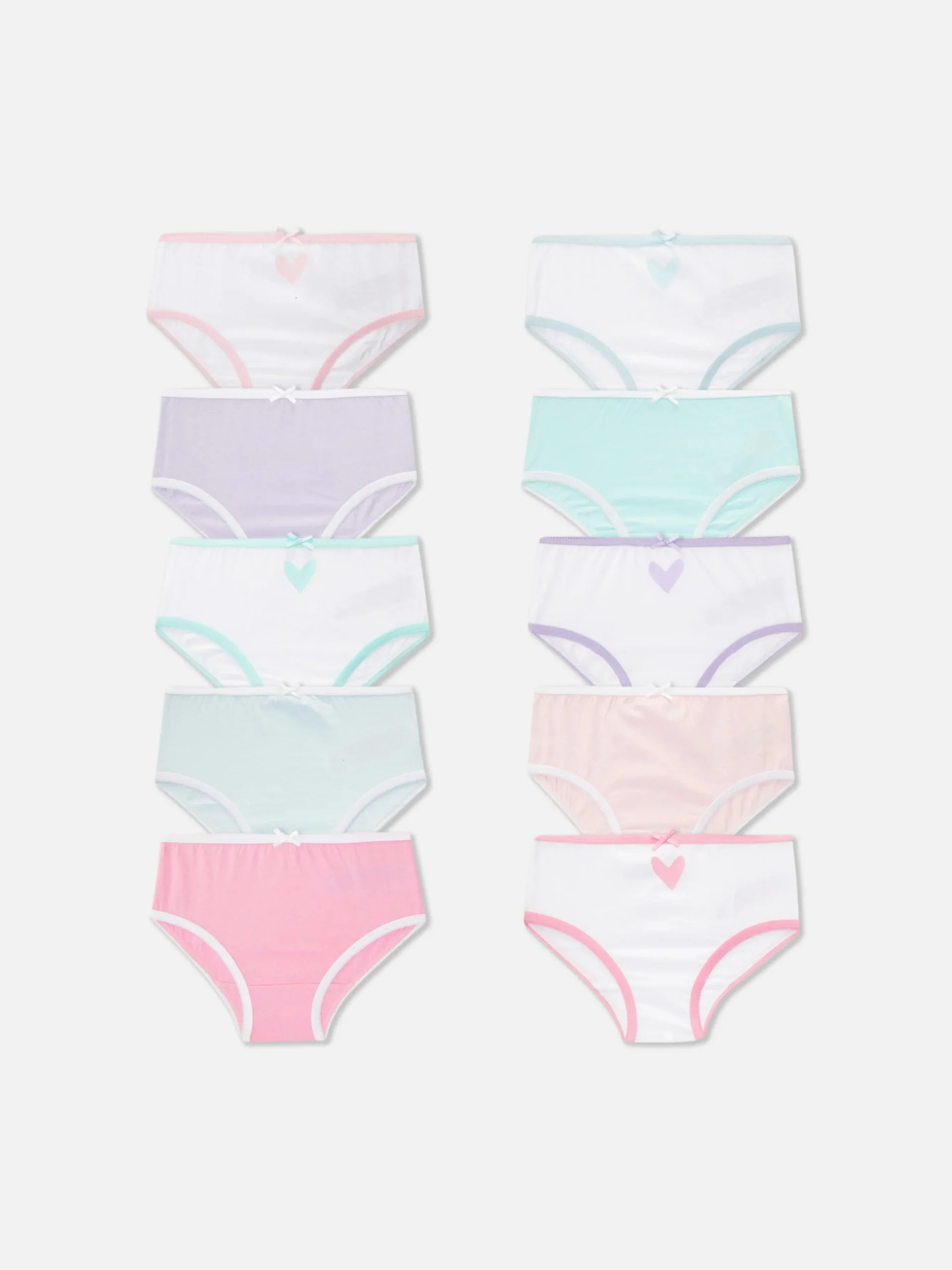 Pack De 10 Braguitas Con Estampado De Corazones