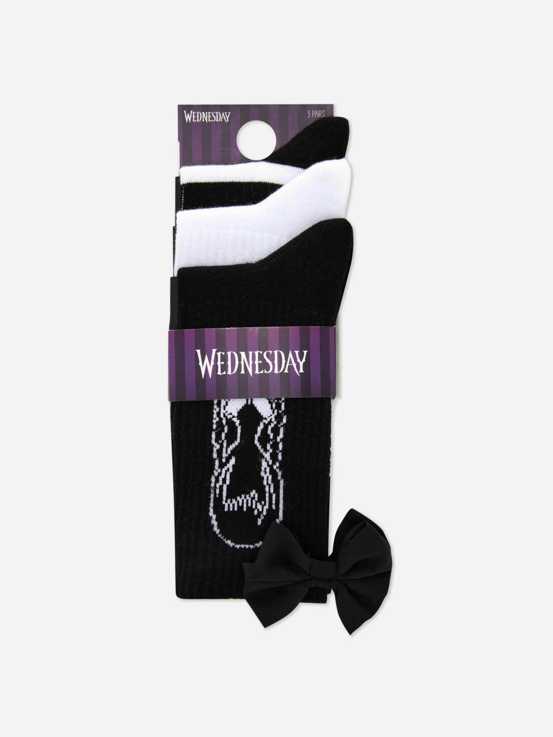 Pack De 3 Calcetines Altos De Miércoles Addams