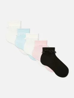 Pack De 5 Calcetines Con Ribete De Volantes