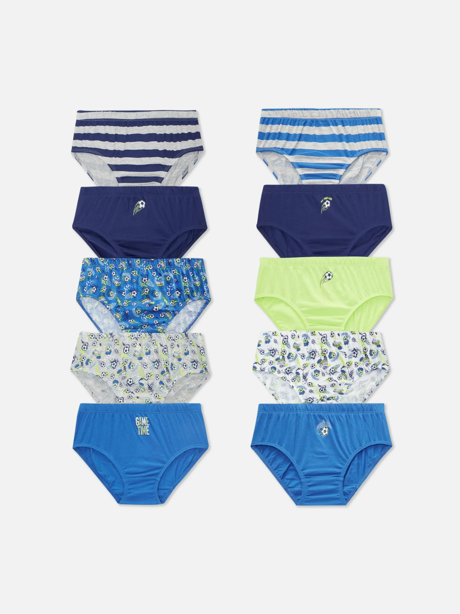 Pack De 10 Calzoncillos Con Estampado Gráfico De Fútbol