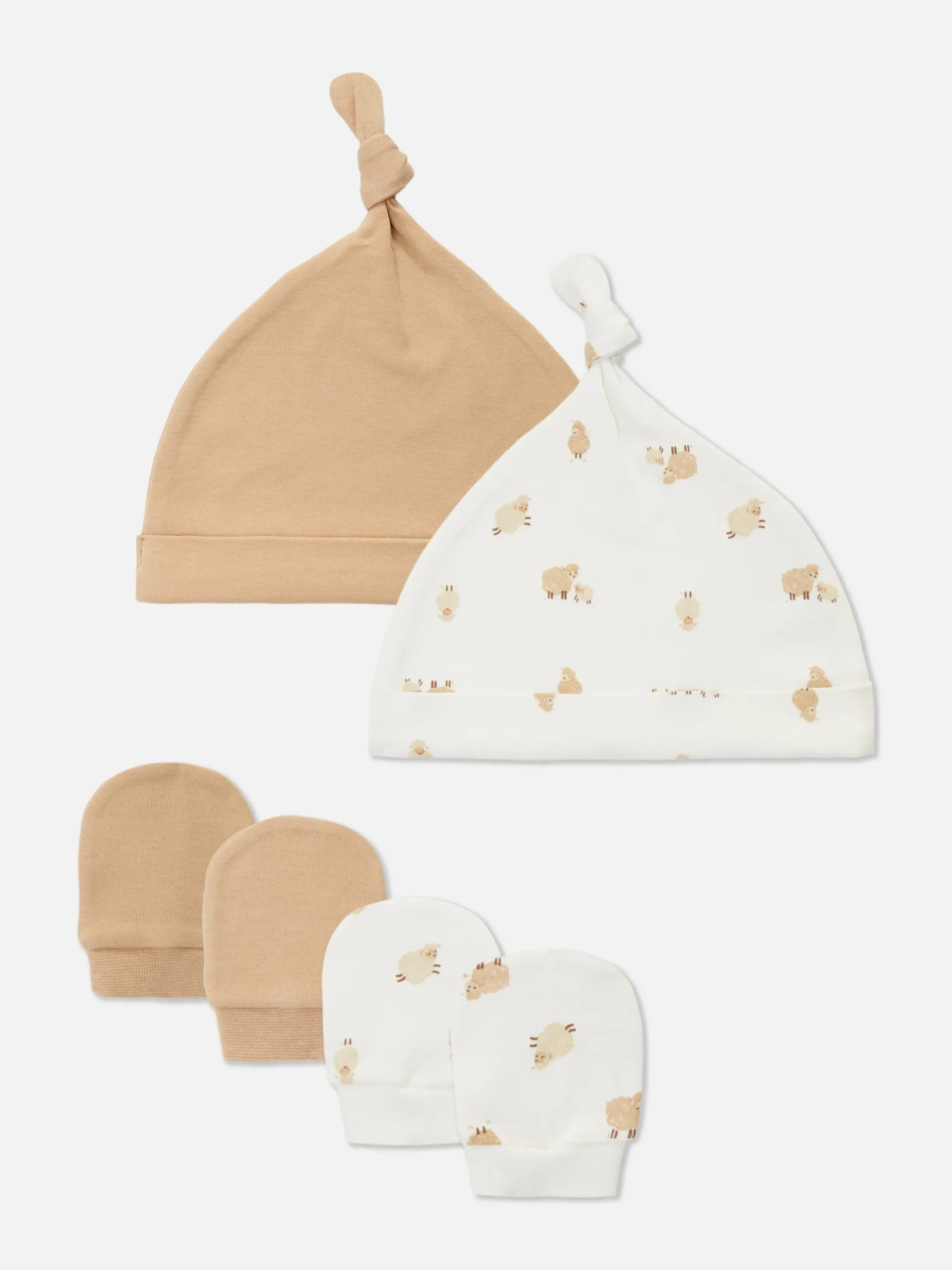 Pack De 2 Gorros Y Manoplas Con Ovejitas