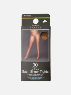 Pack De 2 Medias De Satén Transparentes De 30 Denier