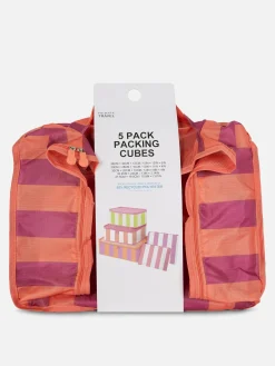 Pack De 5 Organizadores De Equipaje A Rayas