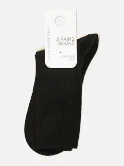 Pack De 2 Pares De Calcetines Acanalados De The Edit