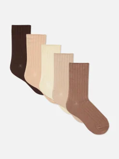 Pack De 5 Pares De Calcetines Altos Acanalados