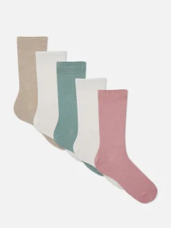 Pack De 5 Pares De Calcetines Altos Acanalados