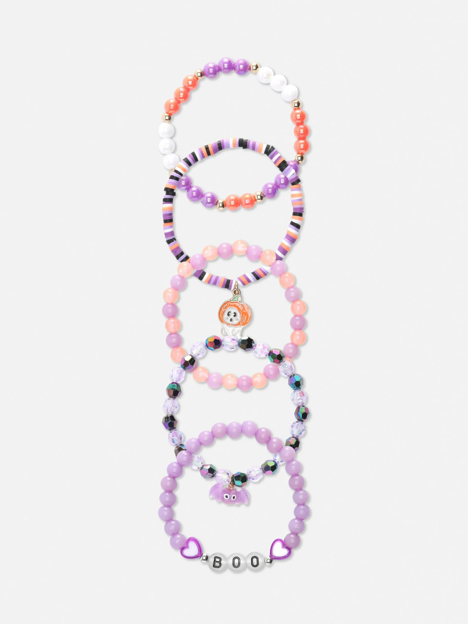 Pack De 5 Pulseras De Cuentas Para Halloween