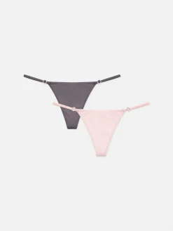 Pack De 2 Tangas Con Hebillas De Strass