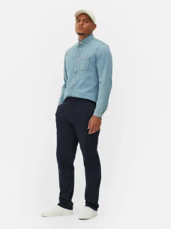 Pantalón Chino Elástico De Pernera Recta
