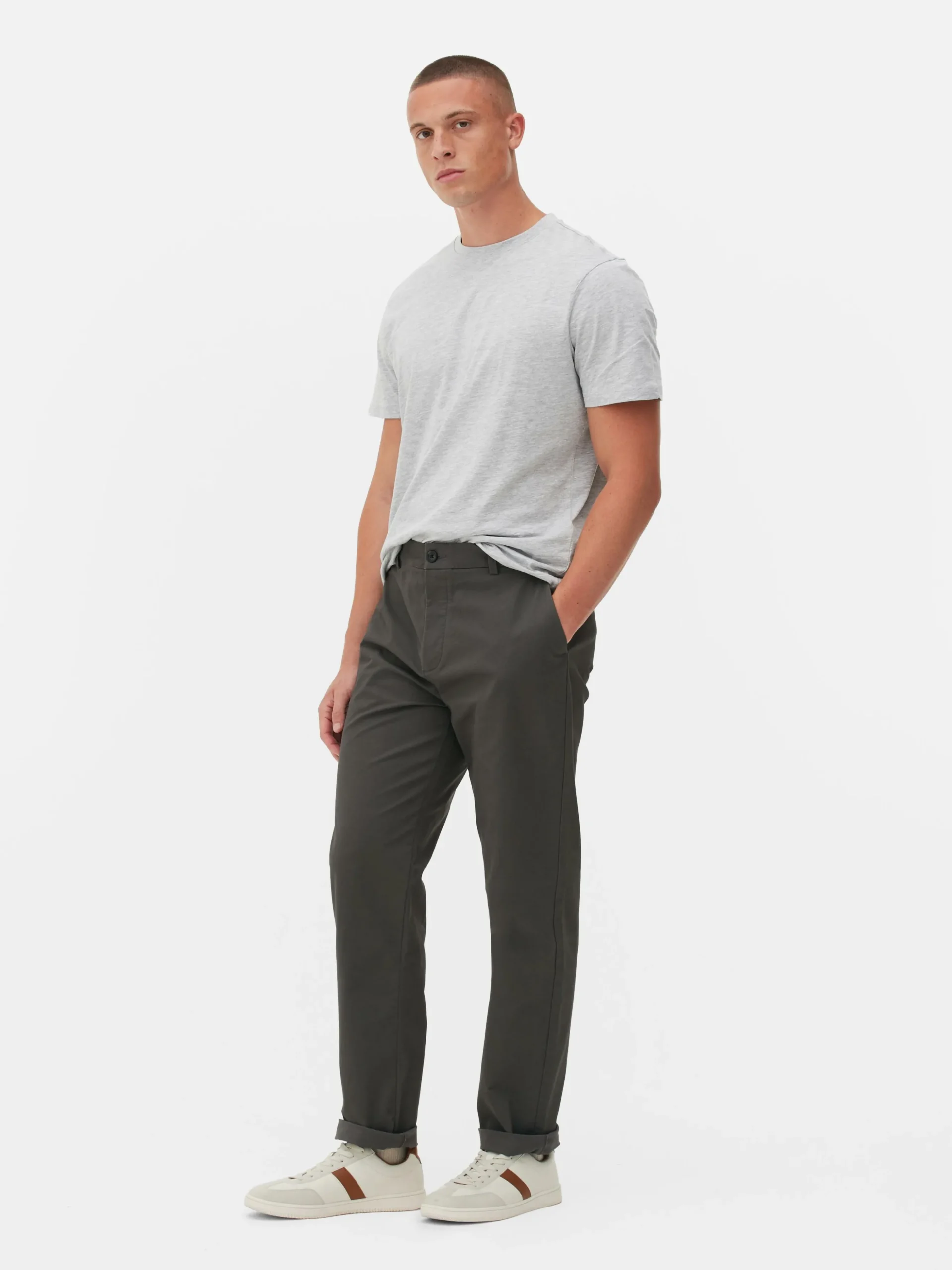 Pantalón Chino Elástico De Pernera Recta