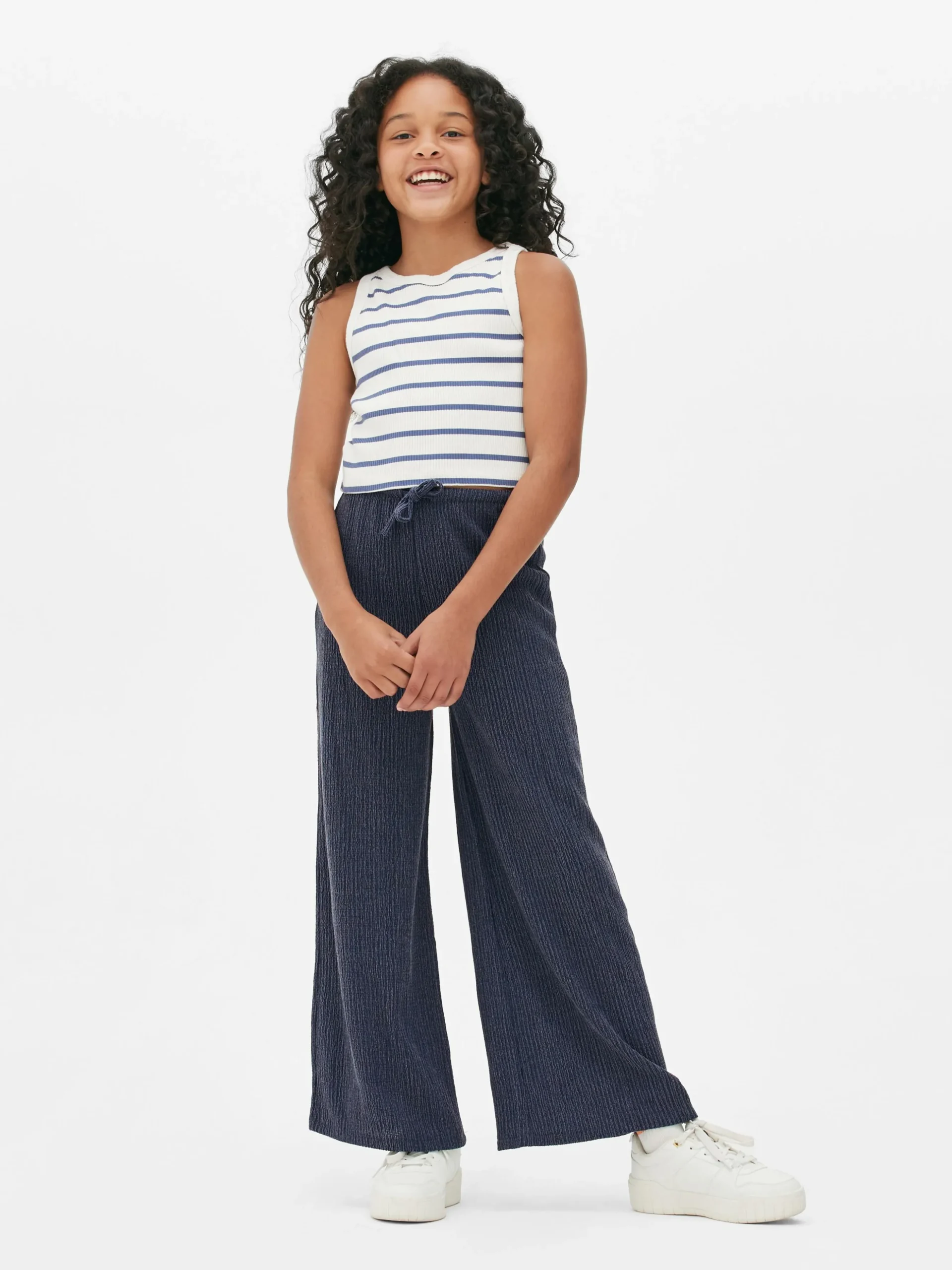 Pantalón Fruncido Con Cordón De Ajuste