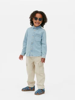 Pantalones Cargo En Mezcla De Lino