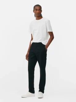Pantalones Chinos Elásticos De Corte Entallado