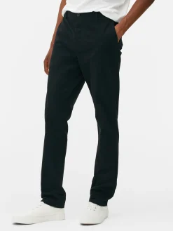 Pantalones Chinos Elásticos De Corte Entallado
