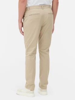 Pantalones Chinos Elásticos De Corte Entallado