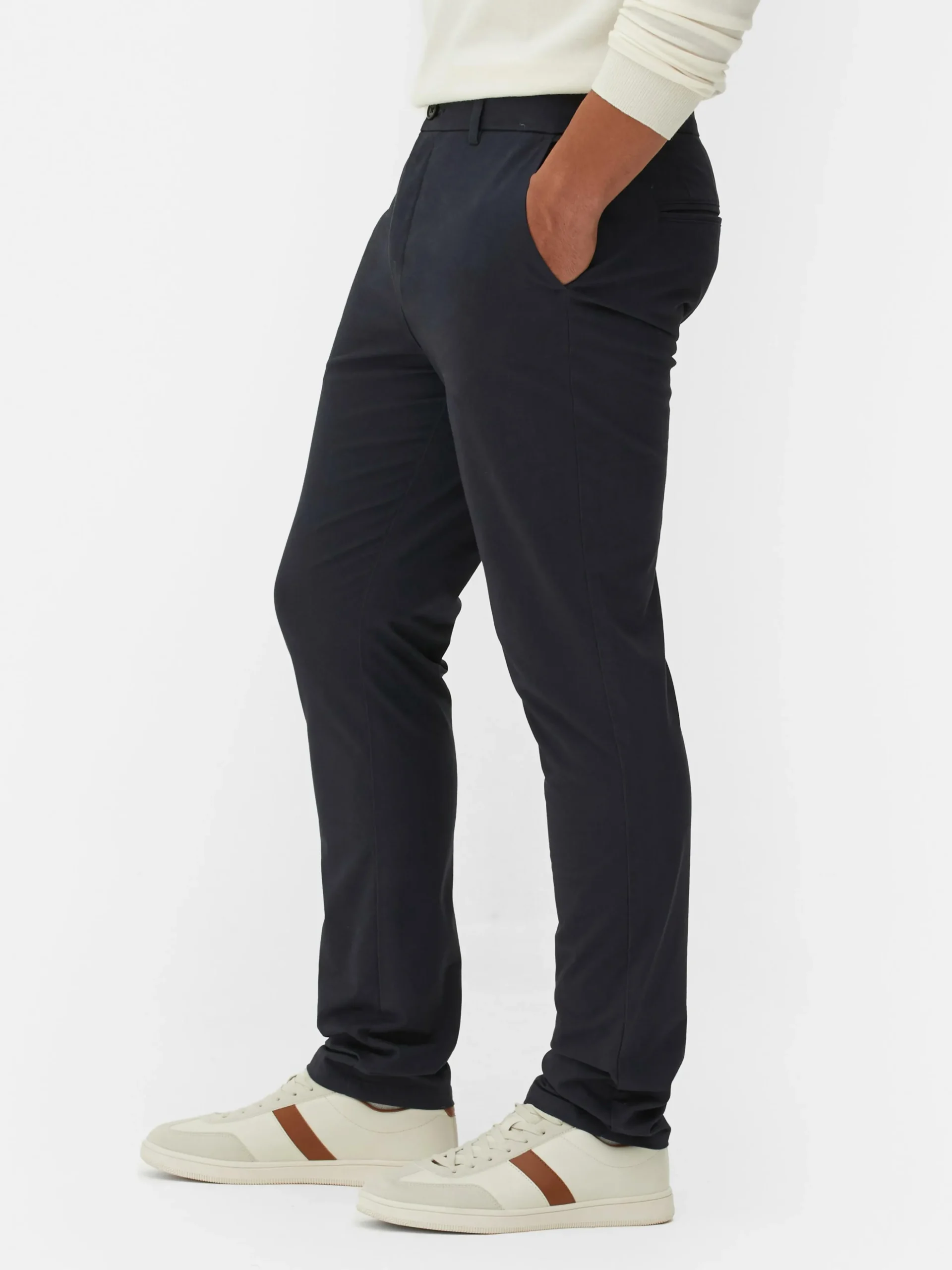 Pantalones Chinos Elásticos De Corte Entallado