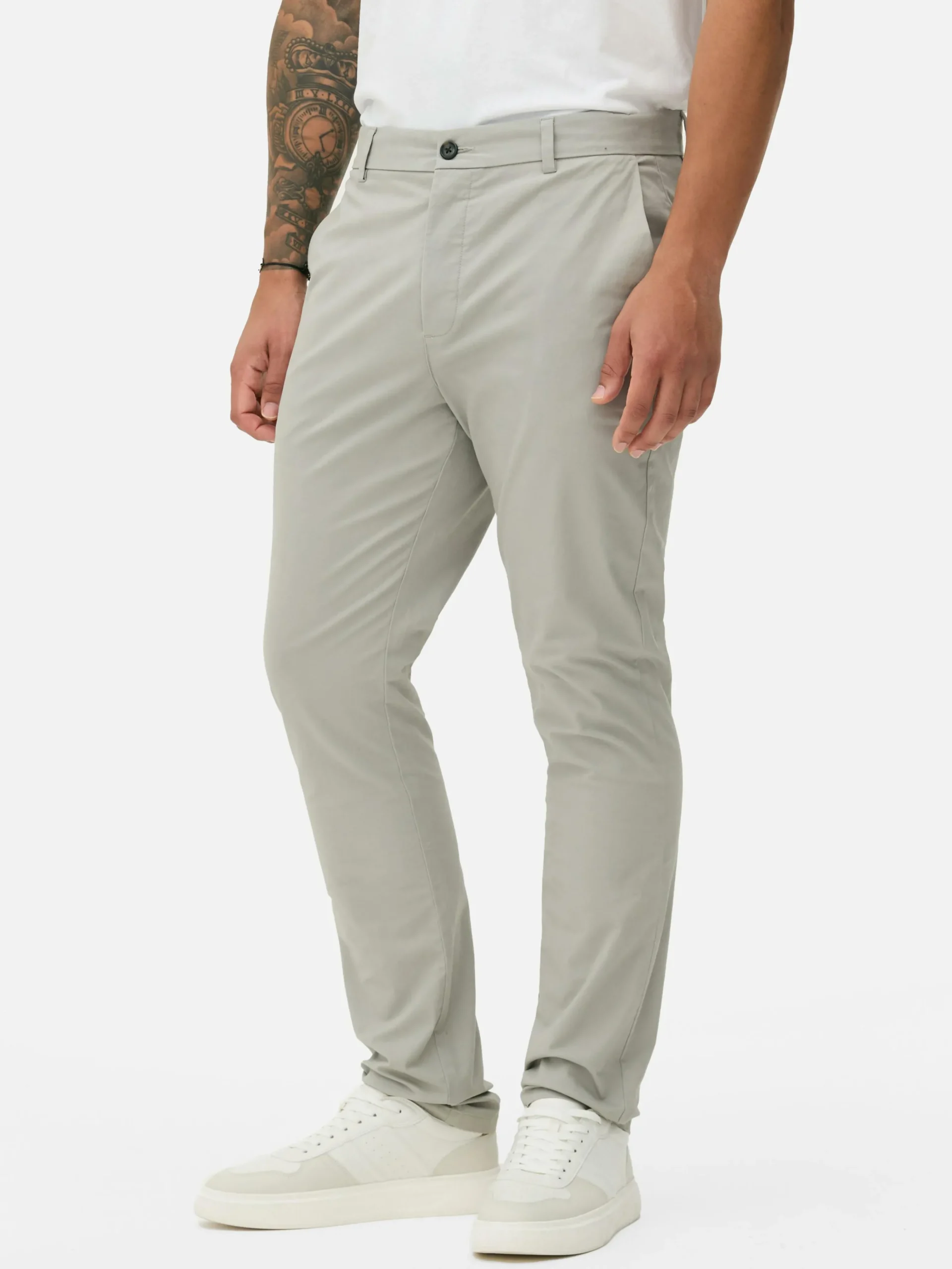 Pantalones Chinos Elásticos De Corte Entallado