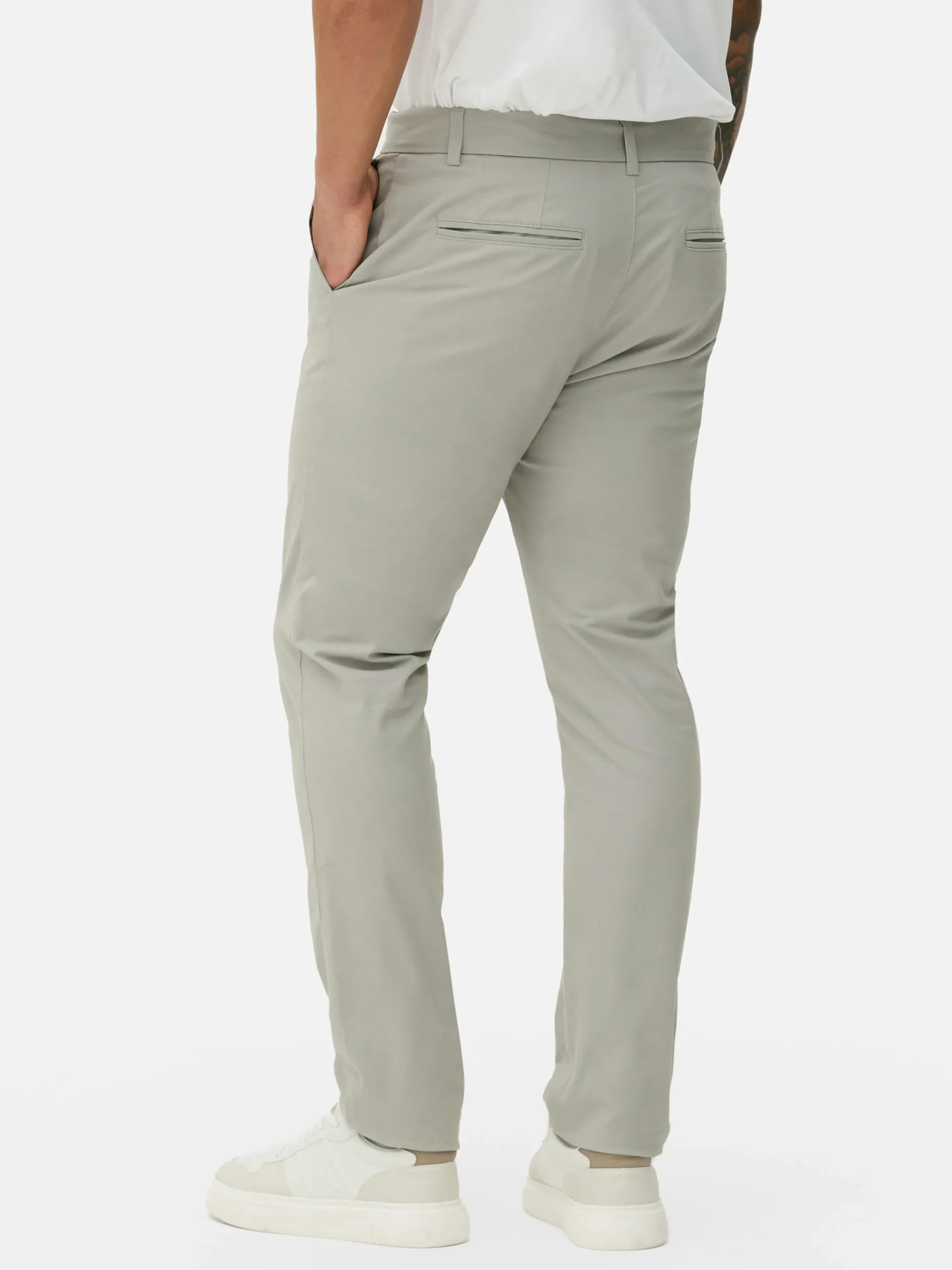 Pantalones Chinos Elásticos De Corte Entallado