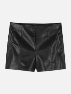 Pantalones Cortos De Piel Sintética