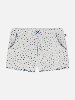 Pantalones Cortos De Pijama Con Bajo Ondulado