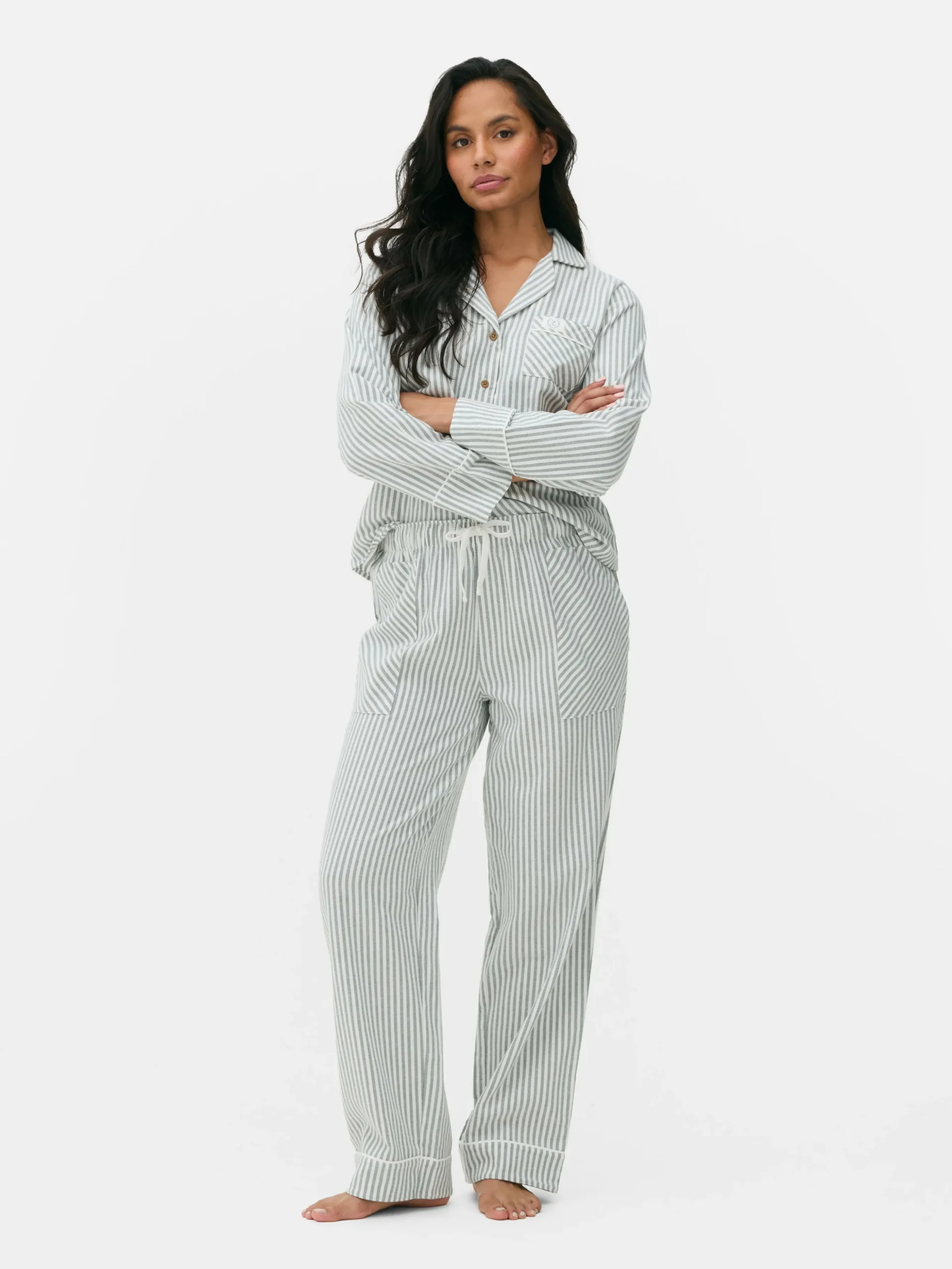 Pantalones De Pijama A Rayas De Pernera Recta