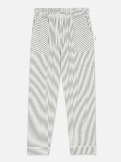 Pantalones De Pijama A Rayas De Pernera Recta